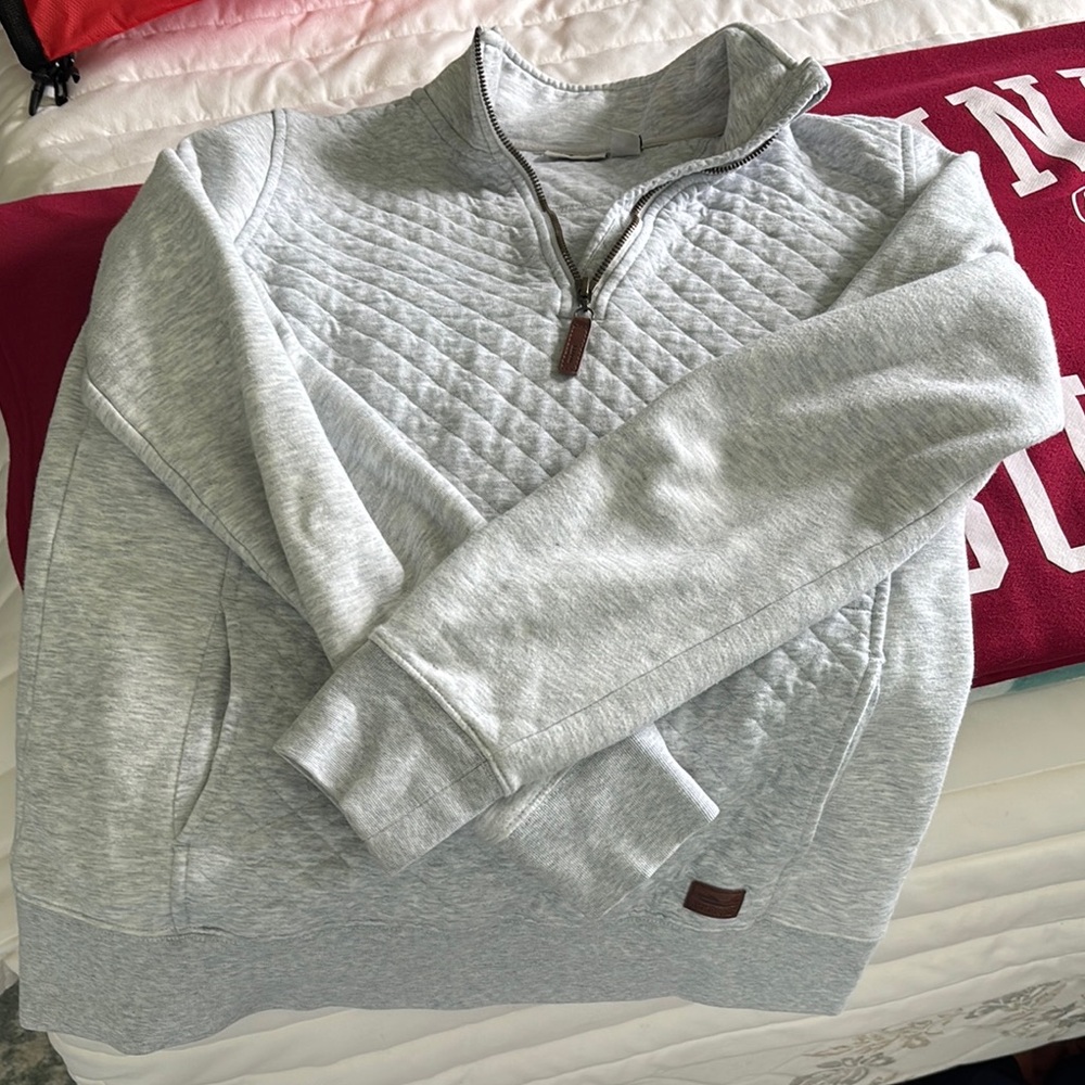 L.L. Bean Gray Quilted Half-Zip